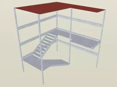 Metal External Covered Stair Case 3D model