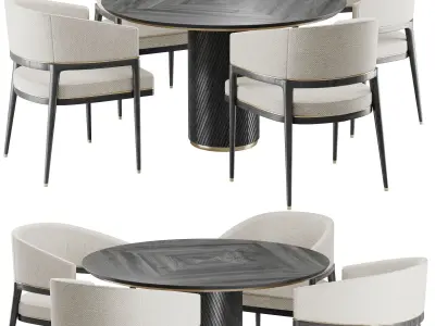 Dinning chair and table set15 3D model