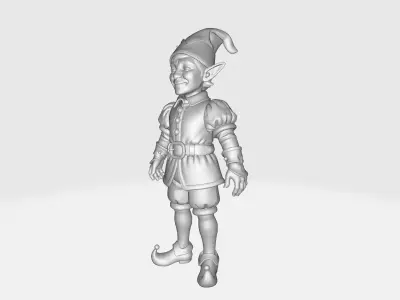 Charming Christmas Elf Festive Holiday Figurine Fantasy Elf  3D print model