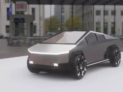 tesla cyber truck-game ready-Artistry3D Low-poly 3D model