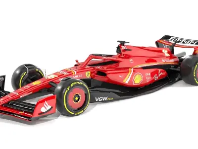 SF-24 Ferrari F1 2024 Low-poly 3D model