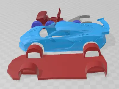 Chevrolet Corvette ZR1 2025 - Separate Parts STL Model 3D print model
