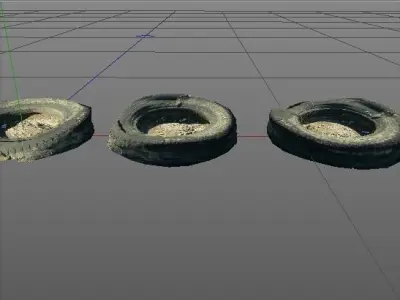 Old Tire Free low-poly 3D model