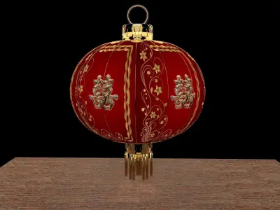 Chinese red lantern 3D model 36