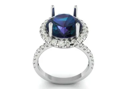 Princess Oval Diamond Ring  3D print model