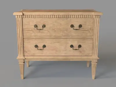 Petite Dresser Chest Beige 3D model