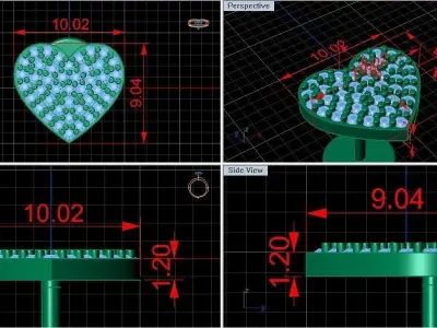 Two hearts beating 3D print model