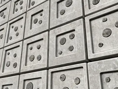 Stone hole panel n4 3D model
