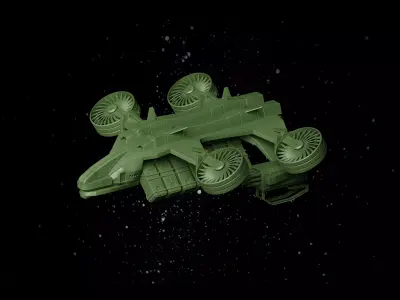 Sci-Fi Spaceship Low-poly 3D model by pmvch