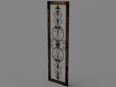 Metal Wood Wall Gate 3D model