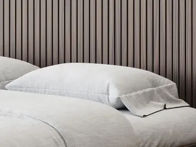 Finnley Extended Headboard Bed 3D model