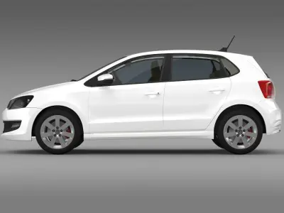 Volkswagen Polo BlueMotion 5d 2010-2013 3D model