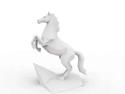 Low Poly Horse Statue Ready for 3D Printing 3D print model