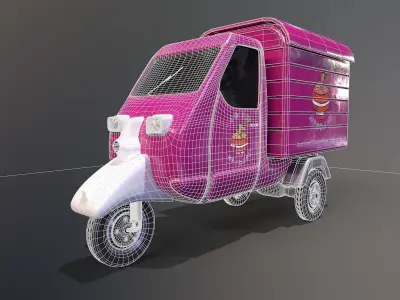 Tuk Tuk Truck - Pink 3D model
