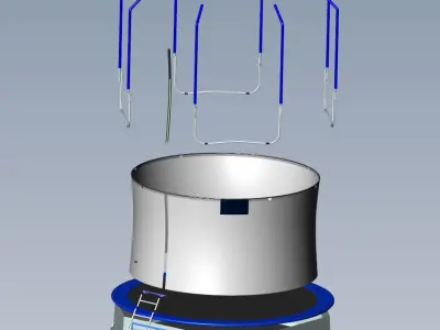 Trampoline with a pocket for shoes 3D model