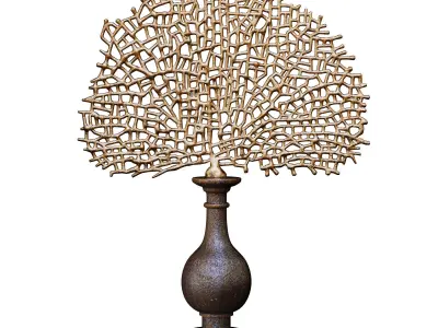 Coral set 3 gold tree 3D model