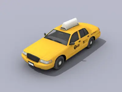 New York Taxi Car Low-poly 3D model