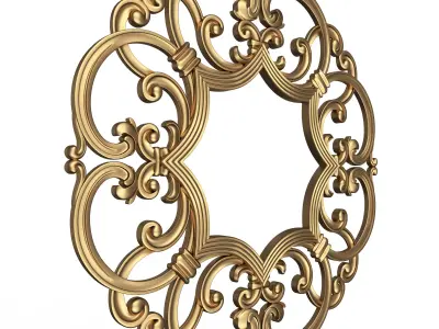 Classic Frame and Mirror 055 Low-poly 3D model