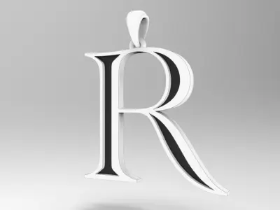 Alphabet Latin R 3D print model