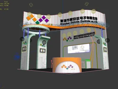 Booth - Area - 6X6-3DMAX2009-02 3D model