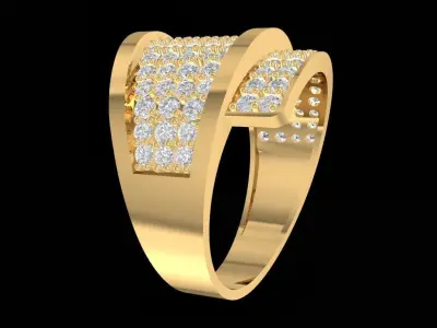 Luxury Pave Diamond Men Ring 1242 3D print model