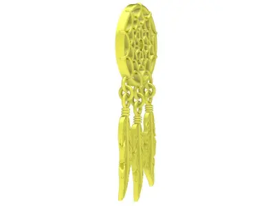 Luxury Dreamcatcher Feather Pendant Jewelry Design 4202 3D print model