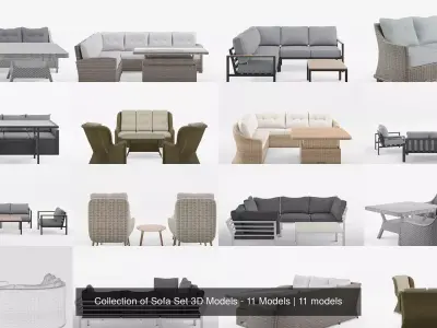 Collection of Sofa Set 3D Models - 11 Models