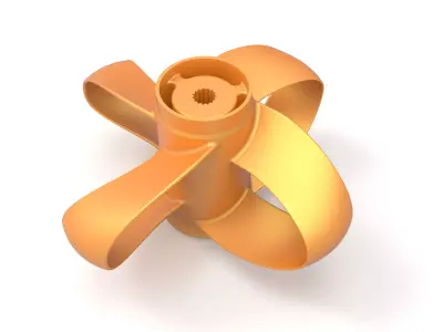 Toroidal boat propeller - 4 blades 3D print model