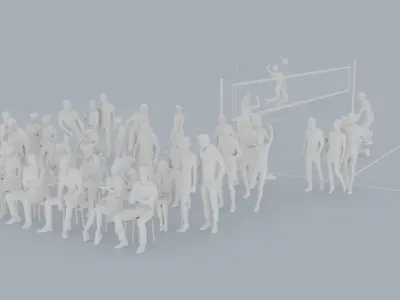 06 SPORT SUMMER CASU1 SITTELE SITTING PEOPLE SCANS MAN WOMAN 3D print model