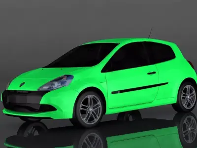 Renault Clio 2014 Low-poly 3D model