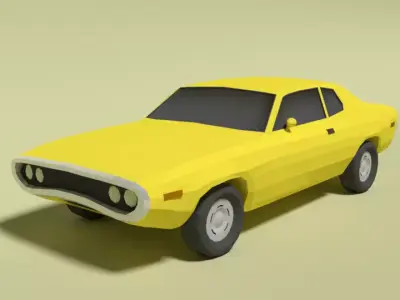 Low Poly Cartoon Plymouth Satellite Sebring 1971 Car Low-poly 3D model