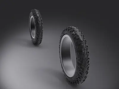 Motorcycle tire num2 3D model