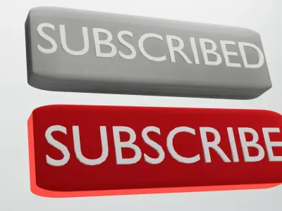 SUBSCRIBE and SUBSCRIBED Button Free low-poly 3D model