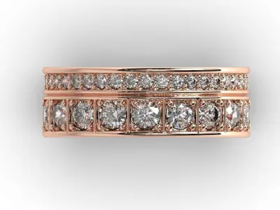 Diamonds jewelry ring 3D print model