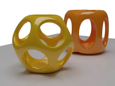 Geometric Containers Cage Vases 3D print model