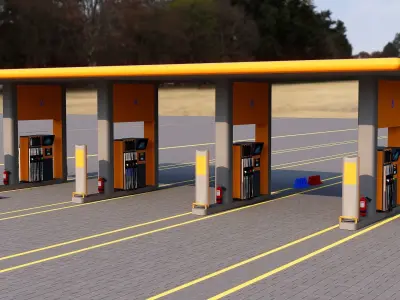 Gas station 3D model