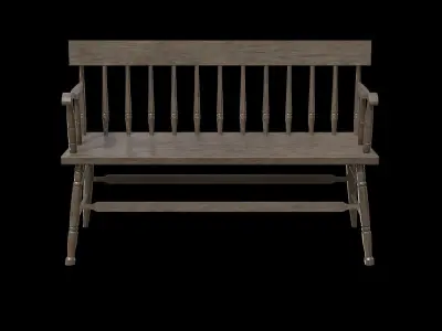 Furniture Bench V-02 Low-poly 3D model