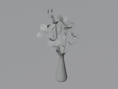 3D Flowers in vase Low-poly 3D model