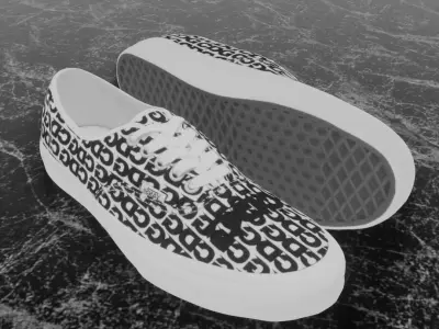 VANS AUTHENTIC COMME DES GARCONS 3D SHOES Low-poly 3D model