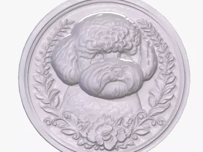 Bichon Frise 4 basrelief for 3D printing 3D print model