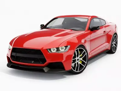 High Performance Crimson Red Modern Sports Coupe Low-poly 3D model