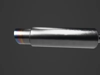 Car Sport Exhaust 2 Low-poly 3D model