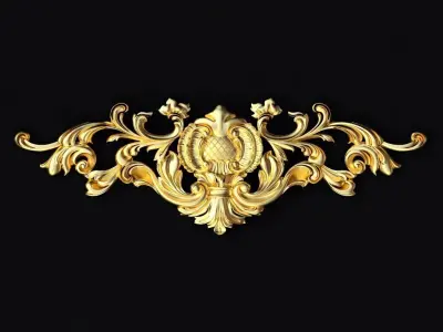 Central decor ornament for furniture 3D model 1052