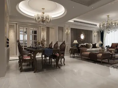 Home Interior Design in Royal Style 3D model