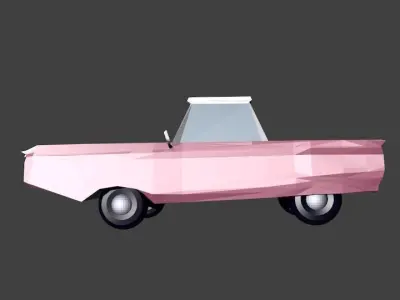 Cartoon Cadillac lowpoly Low-poly 3D model
