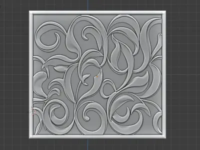 modern panel wall decor set wall relief mural CNC 128 3D model