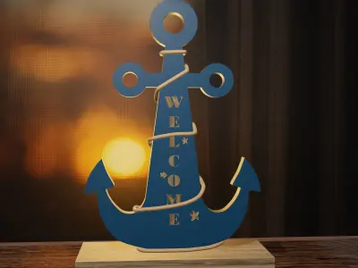 Decorative Anchor Free low-poly 3D model