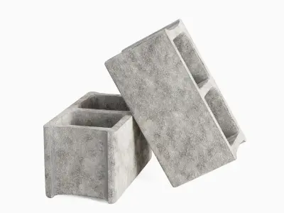 Concrete Construction Blocks 01 Low-poly 3D model