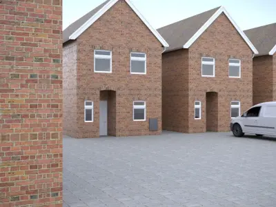 House build in 1980s in England UK Free 3D model