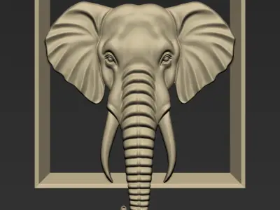 Elephant Head A65 3D print model